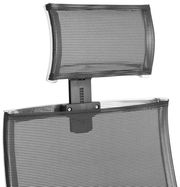 Rückansicht eines Bürostuhls mit Netzrückenlehne und verstellbarer Kopfstütze