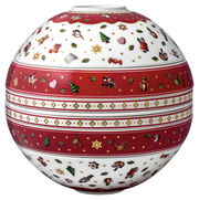 Keramikkugel mit weihnachtlichen Motiven, seitliche Perspektive