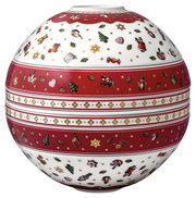 Keramikkugel mit weihnachtlichen Motiven, seitliche Perspektive