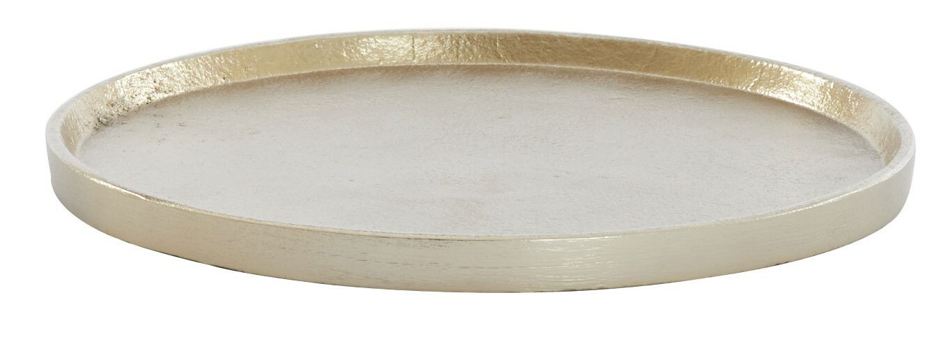 Light&Living Schaal MAES Goldene, flache Schale aus seitlicher Perspektive