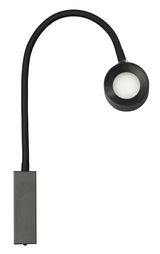 Wandspot flex MAGNETIC in schwarzer Farbe, flexible Armkonstruktion, Ansicht von oben
