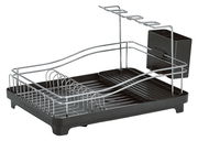 Geschirrabtropfständer aus Metall und Kunststoff, seitliche Perspektive