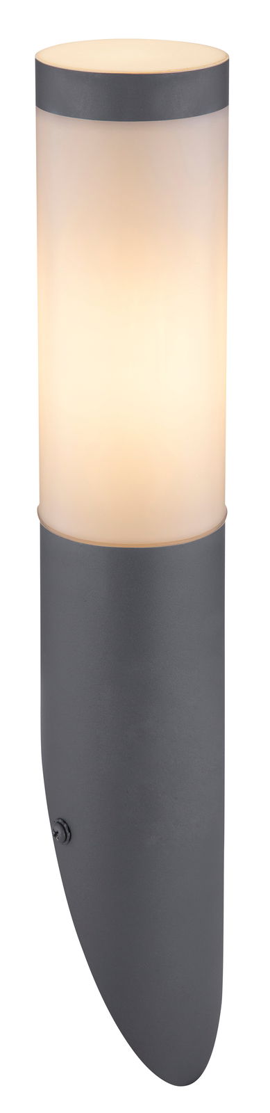 Moderne Außenleuchte BOSTON in zylindrischer Form, seitliche Perspektive