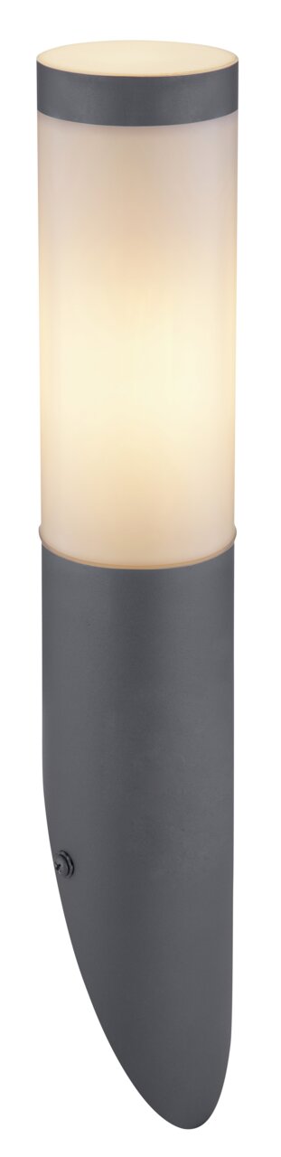 Moderne Außenleuchte BOSTON in zylindrischer Form, seitliche Perspektive