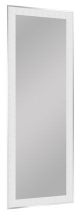 Rechteckiger Spiegel mit silbernem Rahmen, seitliche Perspektive