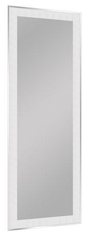 Rechteckiger Spiegel mit silbernem Rahmen, seitliche Perspektive