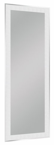 Rechteckiger Spiegel mit silbernem Rahmen, seitliche Perspektive