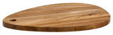 Schneidebrett in Tropfenform aus Akazienholz, seitliche Perspektive