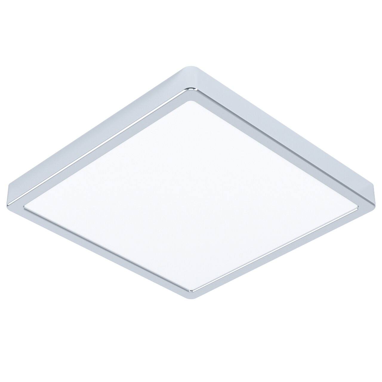 Quadratische LED Deckenleuchte Fueva 5 in Weiß, seitliche Perspektive