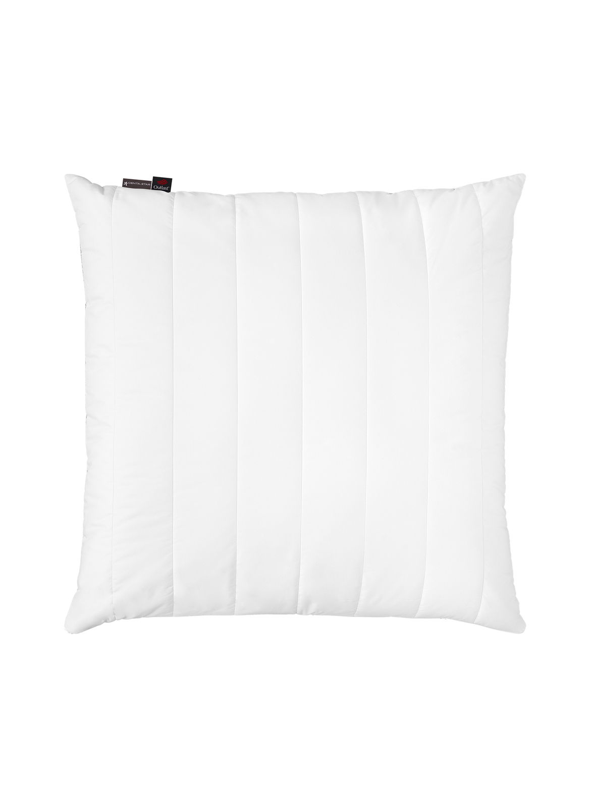 Gestepptes weißes Kissen 80x80cm, Vorderansicht