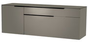 Moderano Hänge-Lowboard Serie BORMIO in grauer Farbe, frontale Perspektive