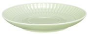 Kleine Kombi-Untertasse, 12 cm, in hellem Grün mit geriffeltem Rand, seitliche Perspektive