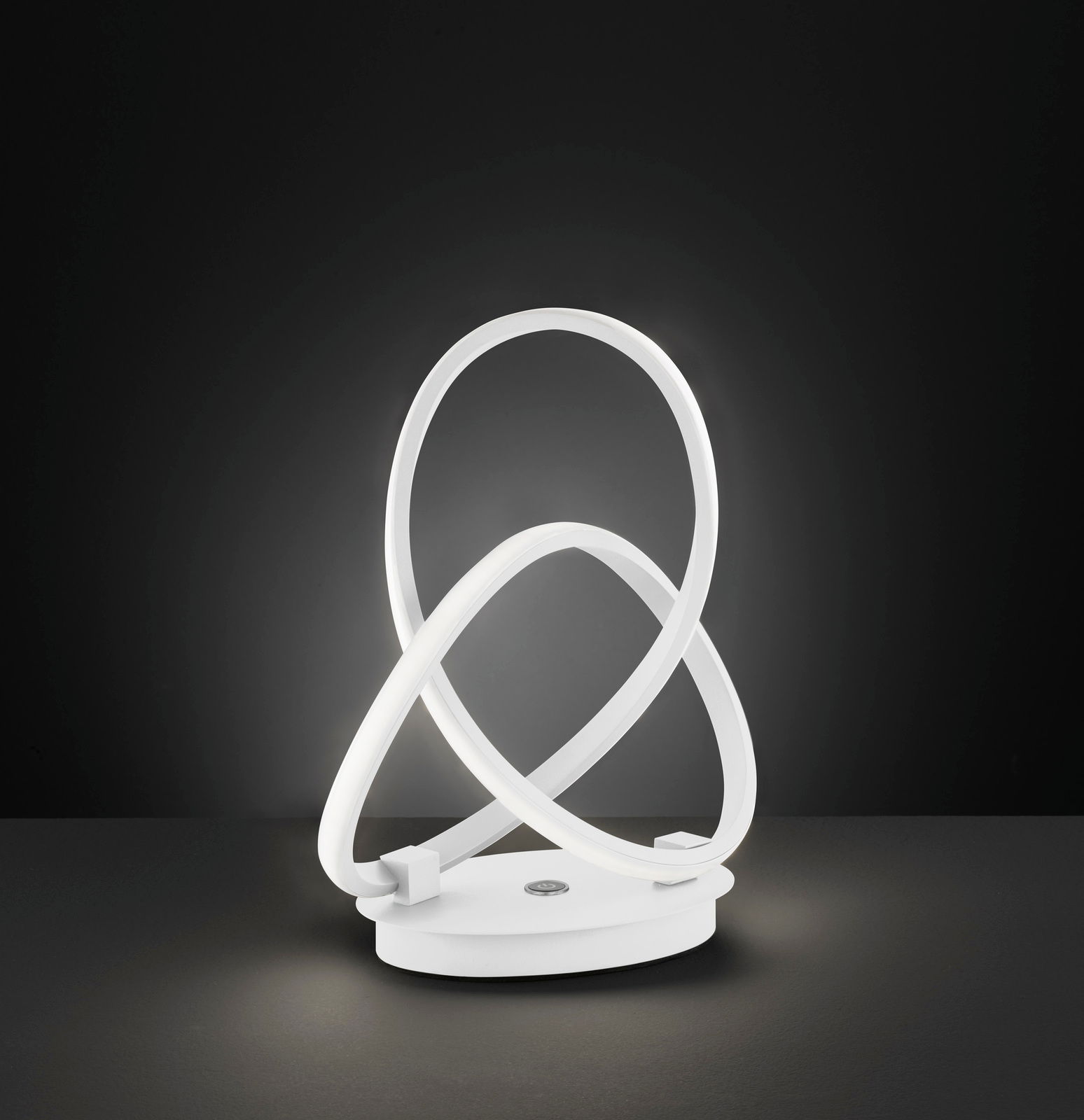 WOFI Leuchten LED-Tischleuchte Moderne Tischleuchte INDIGO mit geschwungenem LED-Design, seitliche Perspektive