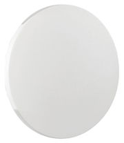 Runde, weiße LED-Außenwandleuchte von Fabas Luce, Modell ZON, in Frontalansicht