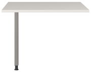 Eckverbindung PALMINA von Germania, Ansicht von vorne, zeigt eine Tischplatte mit einem stabilen, vertikalen Bein.