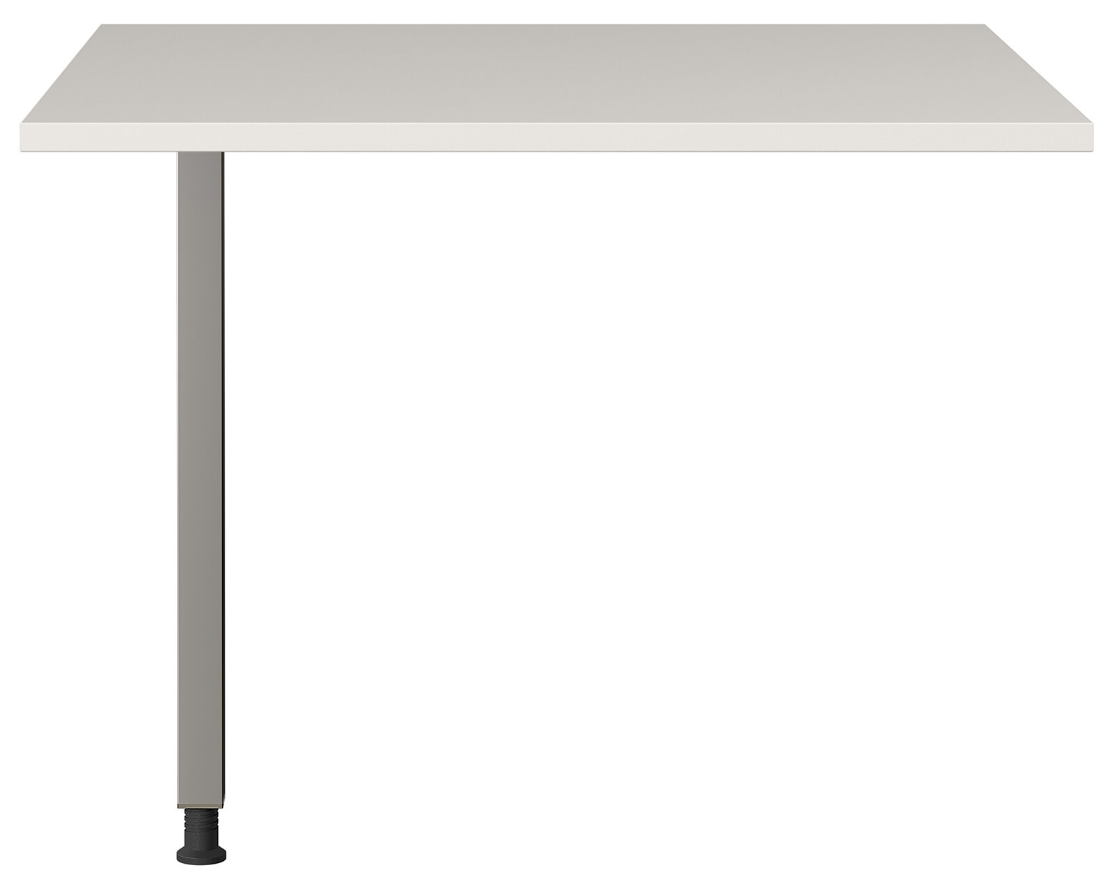 Eckverbindung PALMINA von Germania, Ansicht von vorne, zeigt eine Tischplatte mit einem stabilen, vertikalen Bein.