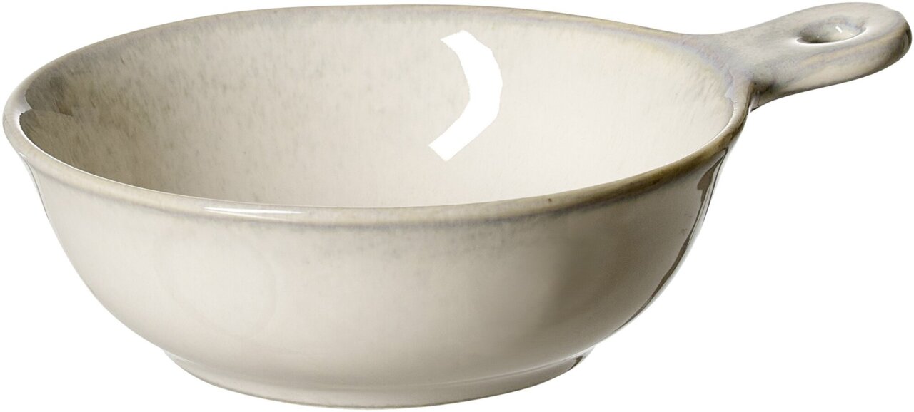 Keramikschale Troms 12,5x10cm mit Henkel, seitliche Perspektive