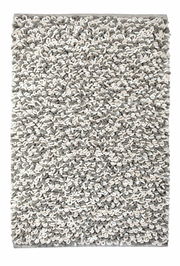 Grauer Badteppich mit dichter, strukturierter Oberfläche, Draufsicht