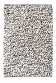 Grauer Badteppich mit dichter, strukturierter Oberfläche, Draufsicht