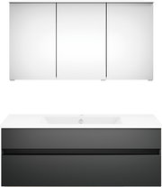 Moderne Badkombination mit Spiegelschrank und Waschbeckenunterschrank, Frontalansicht