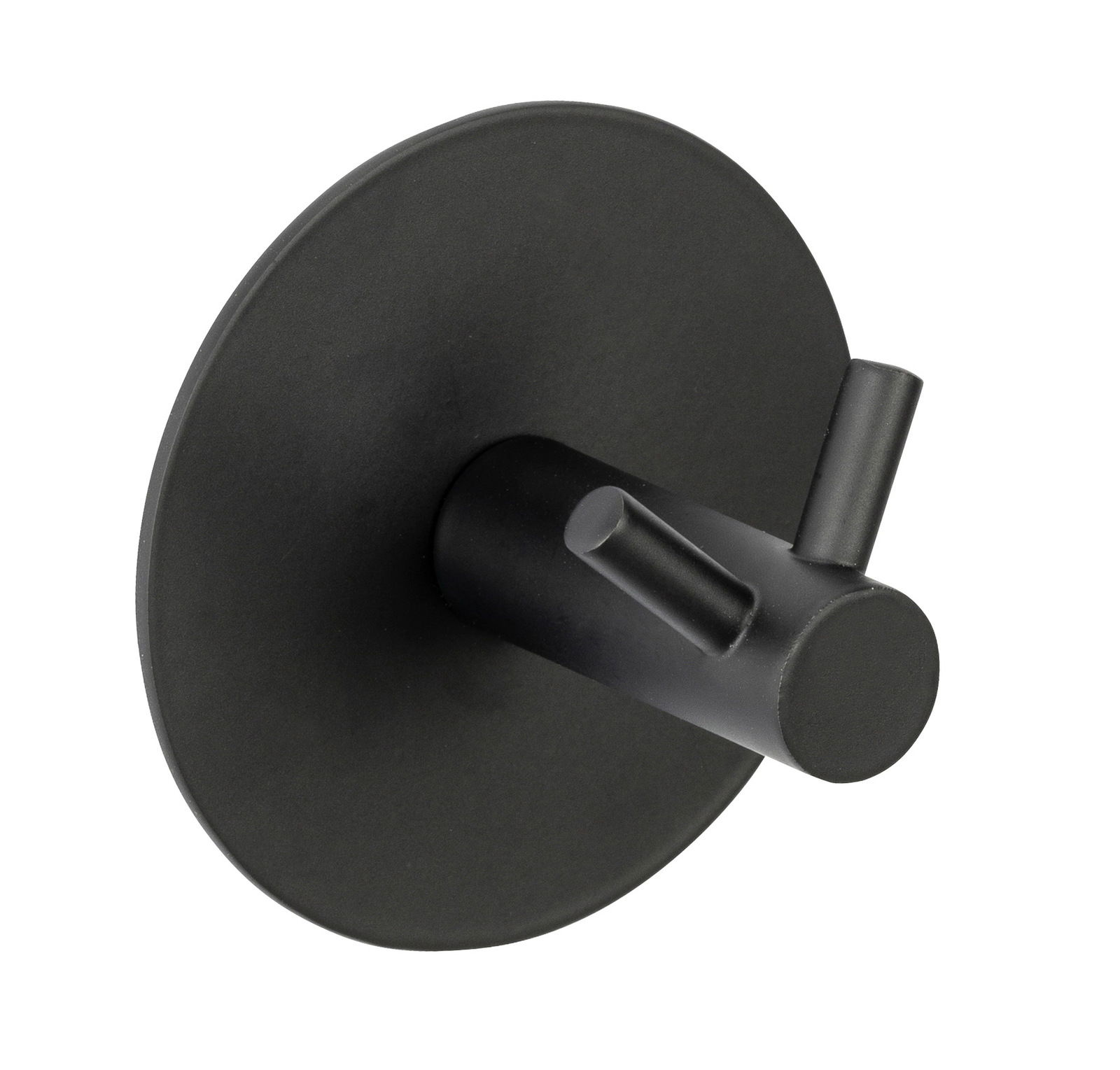 Schwarzer Wandhaken Duo Meleto aus seitlicher Perspektive