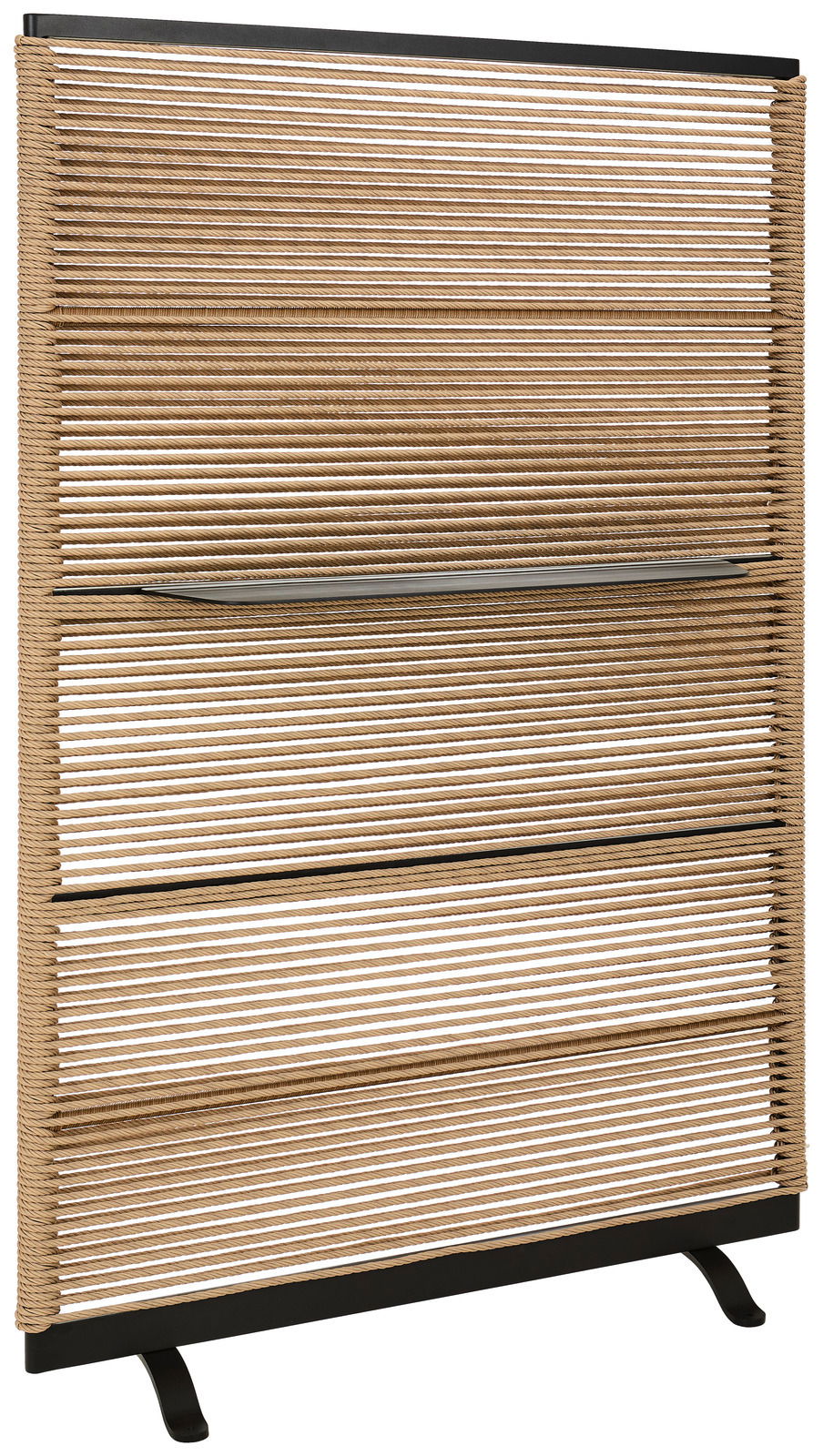 Dieter Knoll Paravent CELIA Paravent aus Holz mit horizontalen Lamellen, seitliche Perspektive