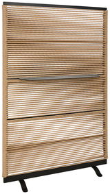 Paravent aus Holz mit horizontalen Lamellen, seitliche Perspektive