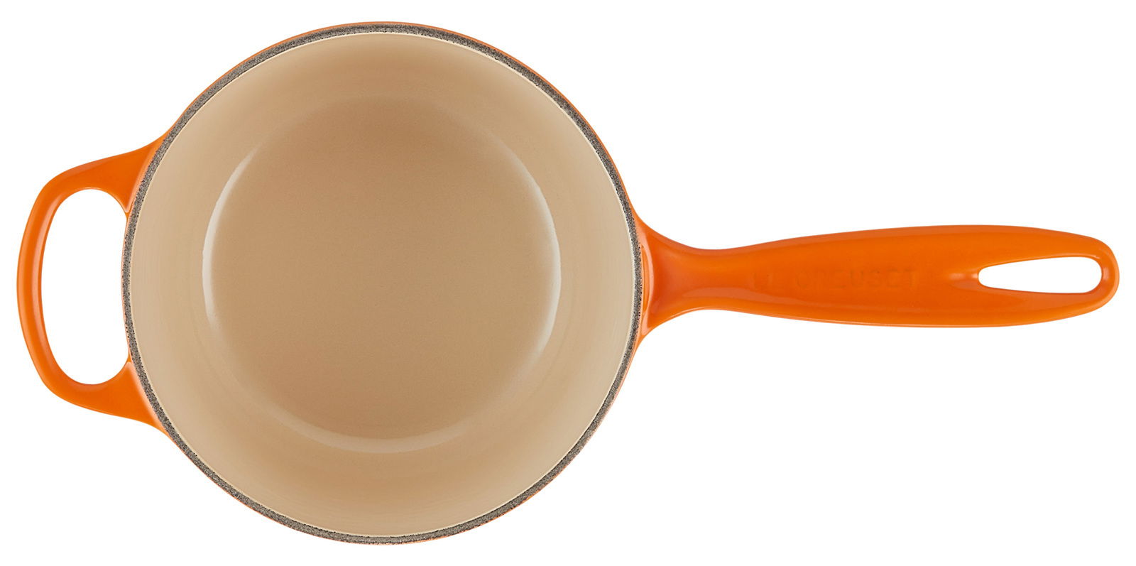 Runde Stielkasserolle, 16 cm, orange, Draufsicht