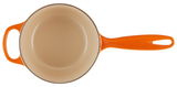 Runde Stielkasserolle, 16 cm, orange, Draufsicht