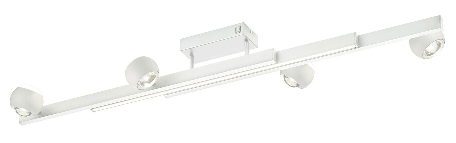 Musterring Deckenleuchte CANNON Moderne weiße Deckenleuchte mit vier verstellbaren Strahlern, seitliche Perspektive