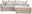 Beige Ecksofa mit mehreren Kissen, Vorderansicht