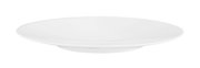 Weißer Frühstücksteller aus Porzellan, 22,5 cm Durchmesser, seitliche Perspektive