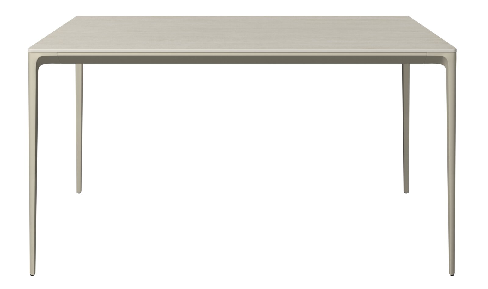 Moderner Gartentisch aus Metall in minimalistischer Frontansicht