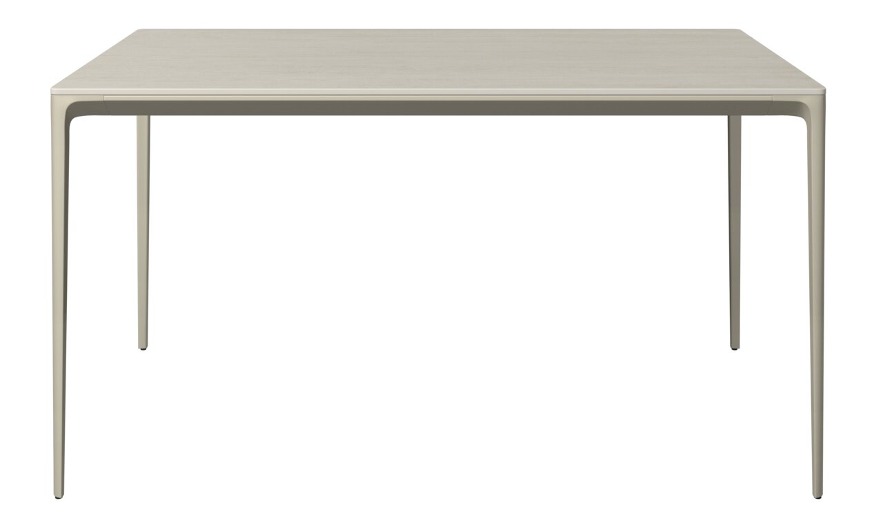 Moderner Gartentisch aus Metall in minimalistischer Frontansicht