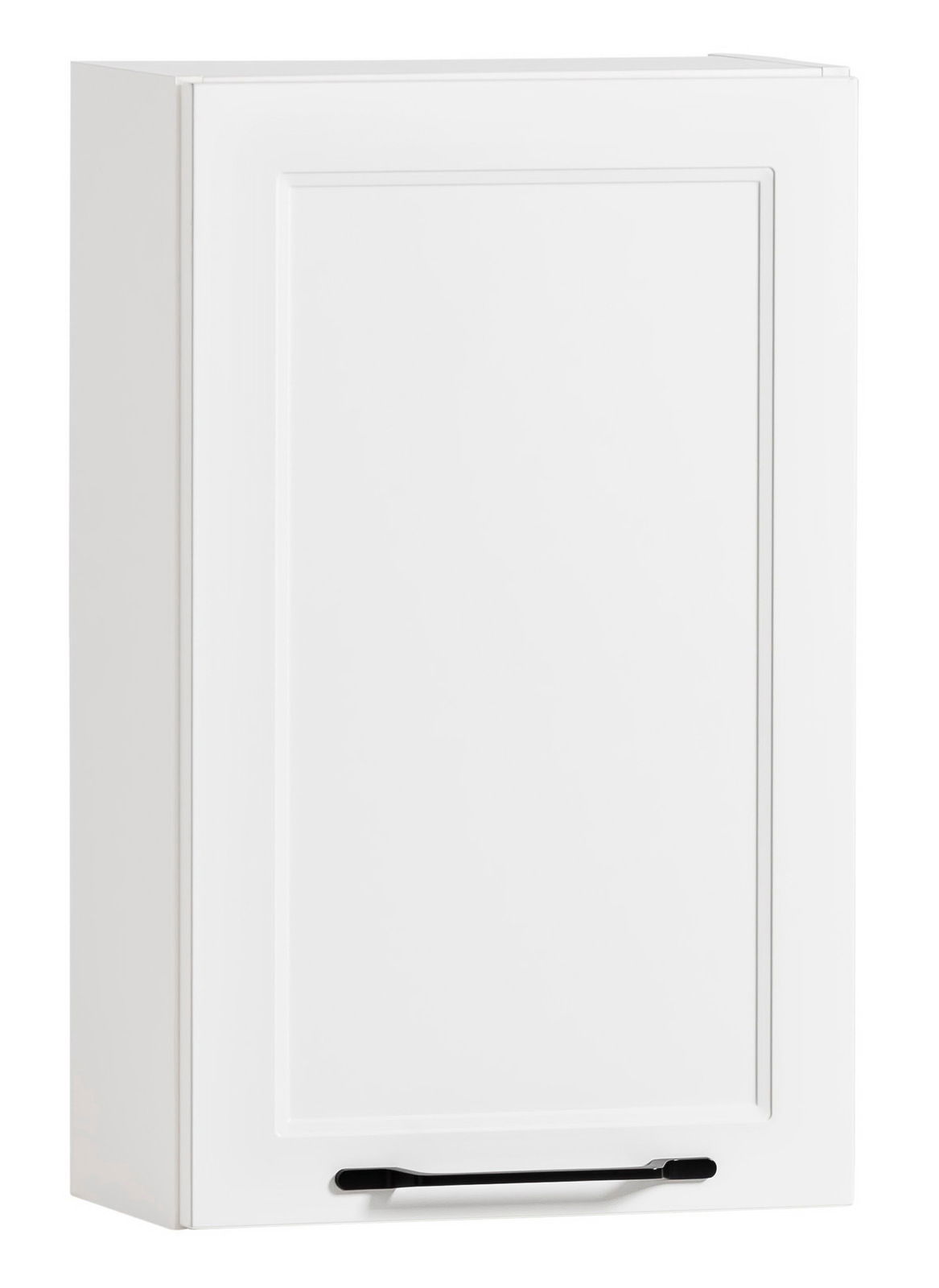 XORA Hängeschrank MERAN Weißer Hängeschrank mit schwarzem Griff, seitliche Perspektive