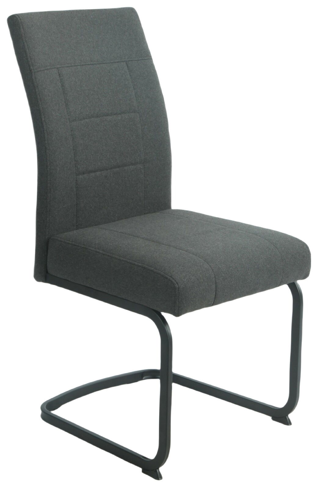 Z2 Schwingstuhl BRINDSI Grauer Schwingstuhl mit gepolsterter Rückenlehne und Sitzfläche, seitliche Perspektive