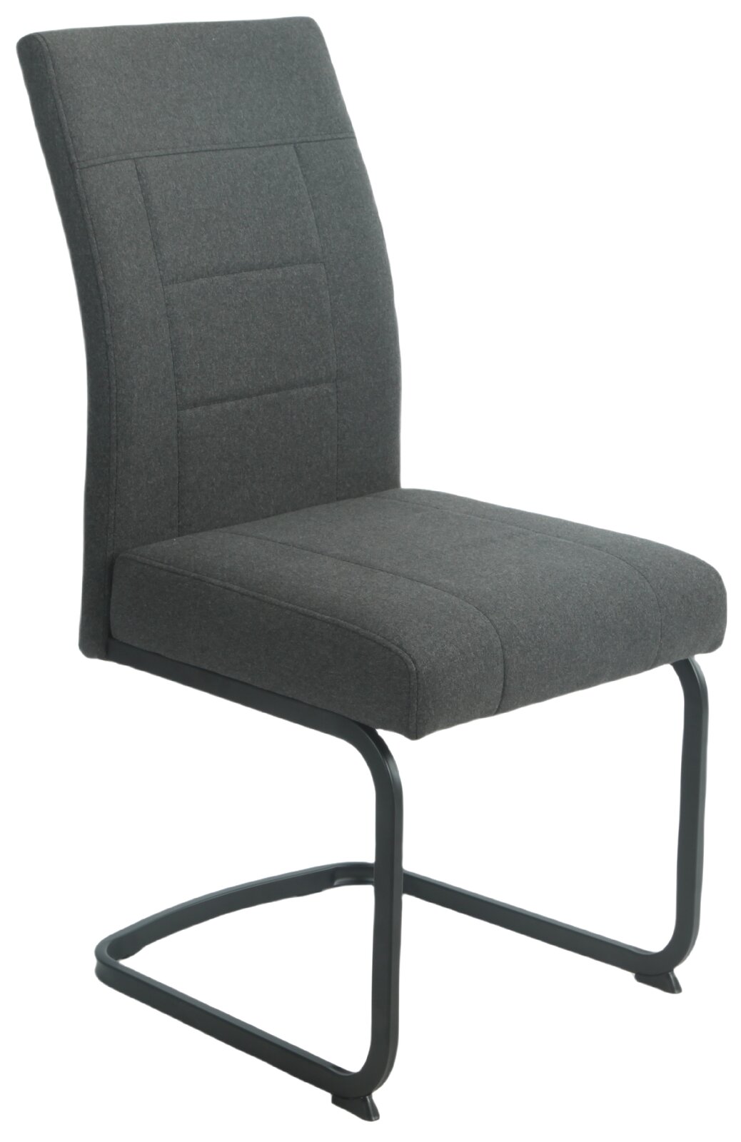 Z2 Schwingstuhl BRINDSI Grauer Schwingstuhl mit gepolsterter Rückenlehne und Sitzfläche, seitliche Perspektive