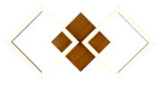 Moderne Deckenleuchte mit zwei leuchtenden Quadraten und Holzoptik, Ansicht von unten