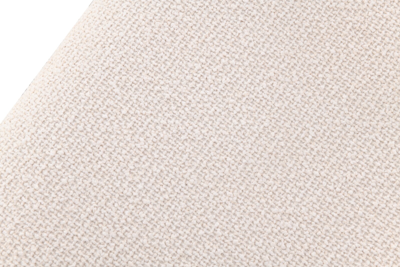 Nahaufnahme in Draufsicht einer cremefarbenen, grob gewebten Stoff- bzw. Teppichstruktur mit sichtbarer Textur