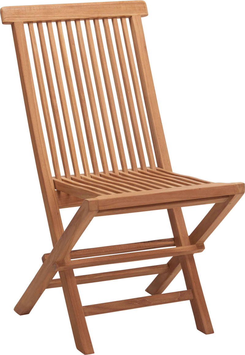 Holzklappstuhl in seitlicher Perspektive