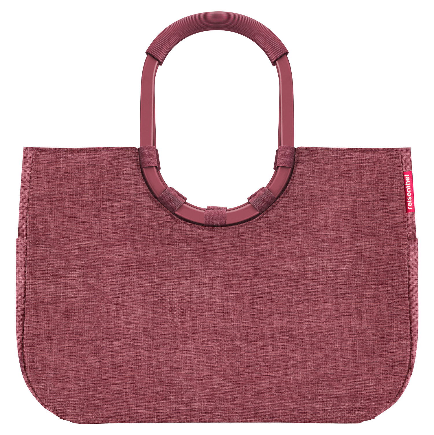 Rote Einkaufstasche mit ovalem Griff, Vorderansicht