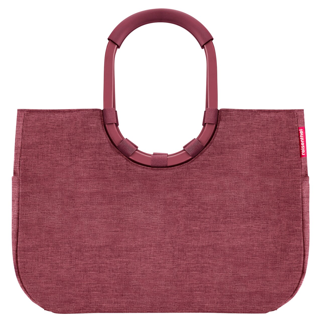 Rote Einkaufstasche mit ovalem Griff, Vorderansicht