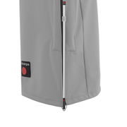 Graue Schirm-Schutzhülle mit Reißverschluss, seitliche Perspektive