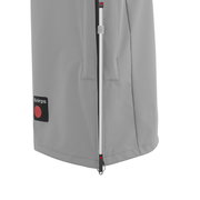 Graue Schirm-Schutzhülle mit Reißverschluss, seitliche Perspektive