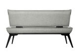 Graue Bank mit schwarzem Gestell, Vorderansicht