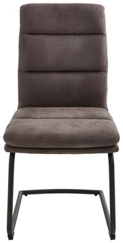 Moderner Freischwinger-Stuhl in Dunkelgrau, Vorderansicht