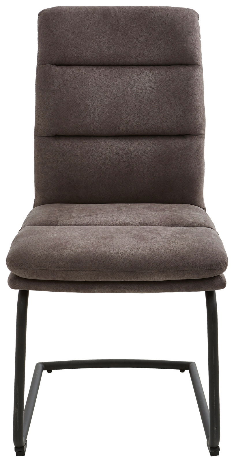 Moderner Freischwinger-Stuhl in Dunkelgrau, Vorderansicht