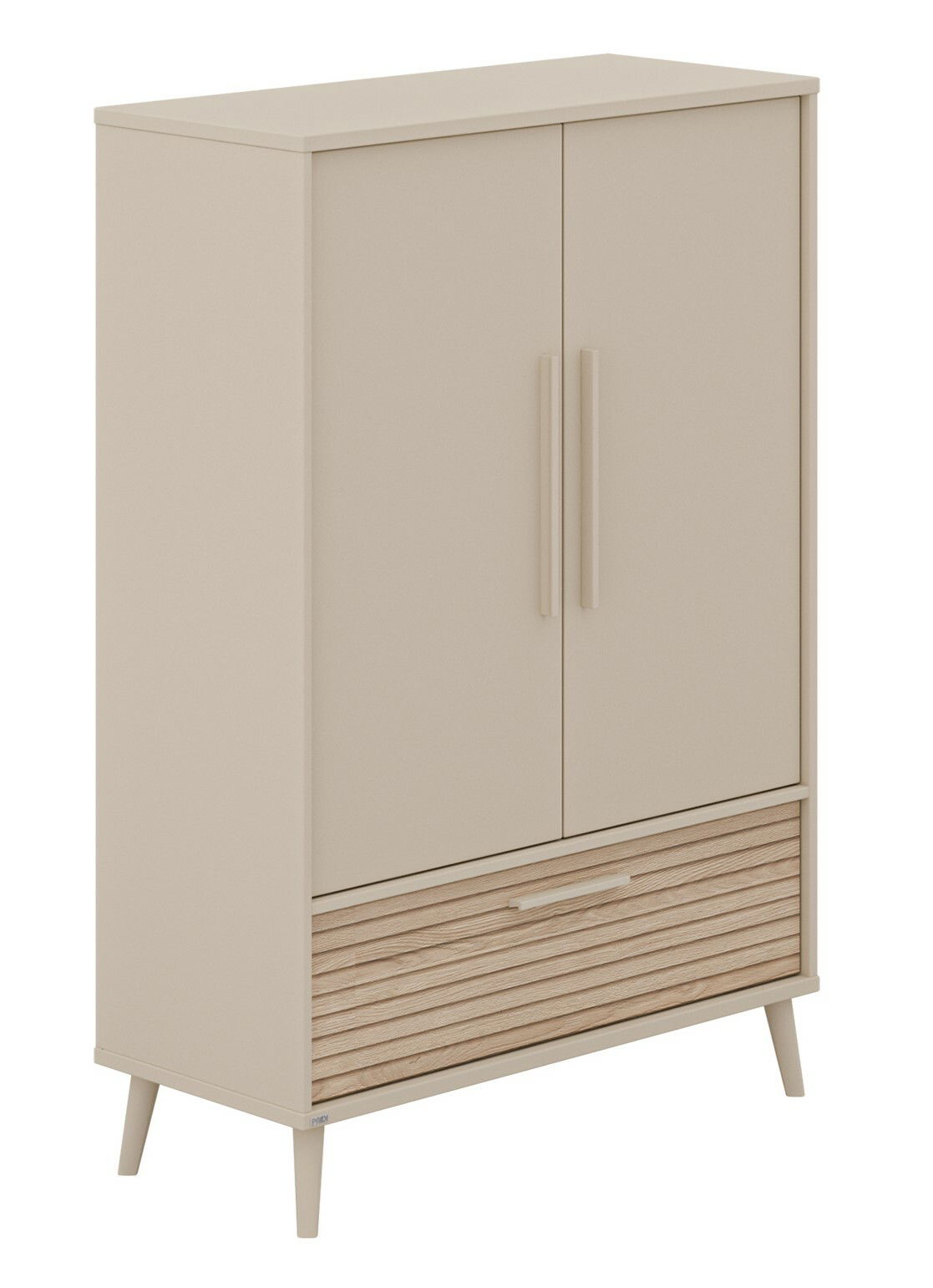 Paidi Kleiderschrank EEFJE Beiger Kleiderschrank mit zwei Türen und einer Schublade, seitliche Perspektive