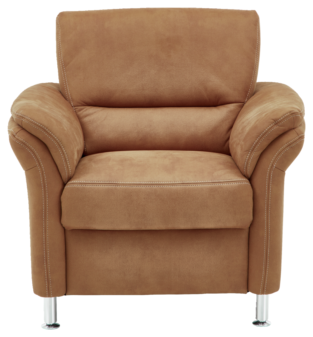 Beldomo System Sessel DAKOTA S Brauner Sessel mit Armlehnen und Metallfüßen, Frontalansicht