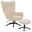 Loungestuhl mit Hocker in beige, seitliche Perspektive